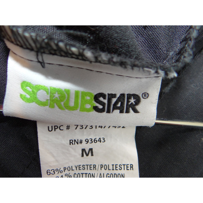 Scrubstar Womens Black Medical Scrub Set V Neck Top Cargo Pants WM00B068 Size M7