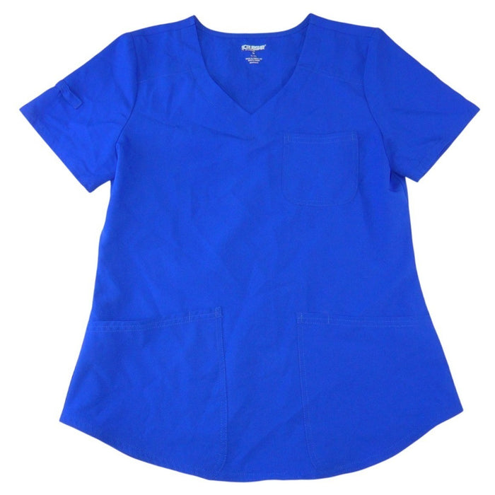 Scrubstar Womens Royal Blue V Neck 3 Pocket Medical Scrub Top Small 22930