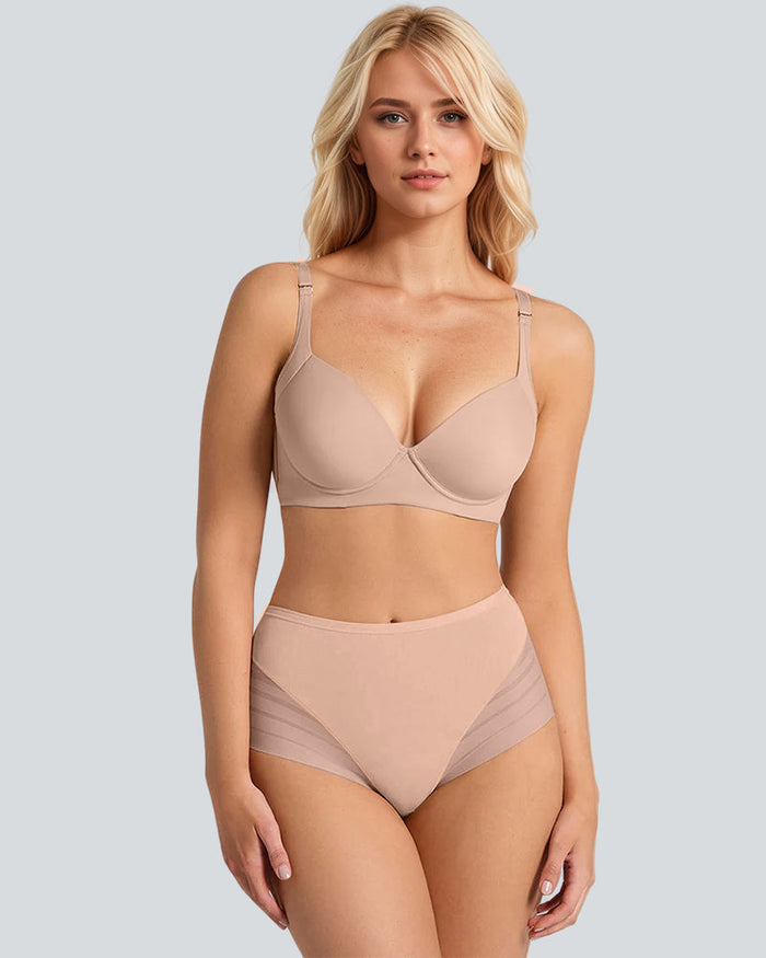Seamless Breathable Lace Mid-Rise Panties