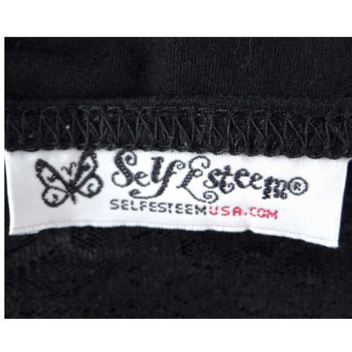 Self Esteem Womens Black Lace Trim Camisole V Neck Adjustable Straps Tank Top L2