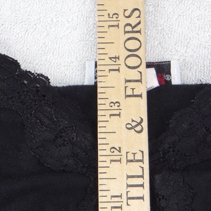 Self Esteem Womens Black Lace Trim Camisole V Neck Adjustable Straps Tank Top L5