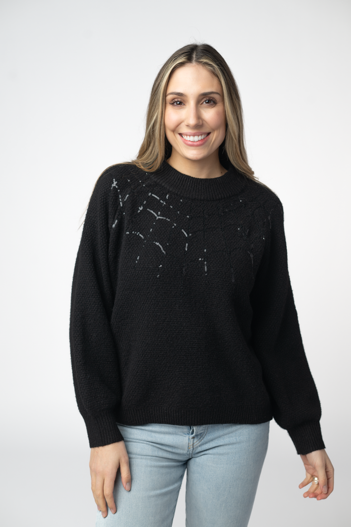 Sequin Webs Sweater