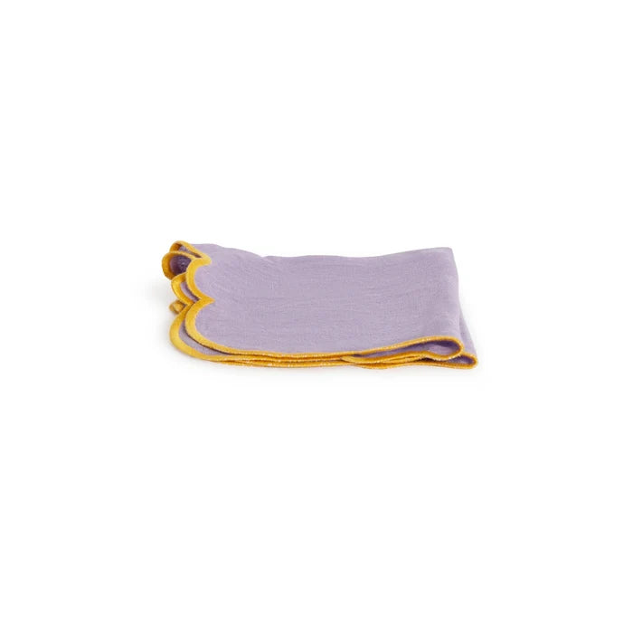 SET 2 NAPKIN LILAC 45X45 OCRA RIM