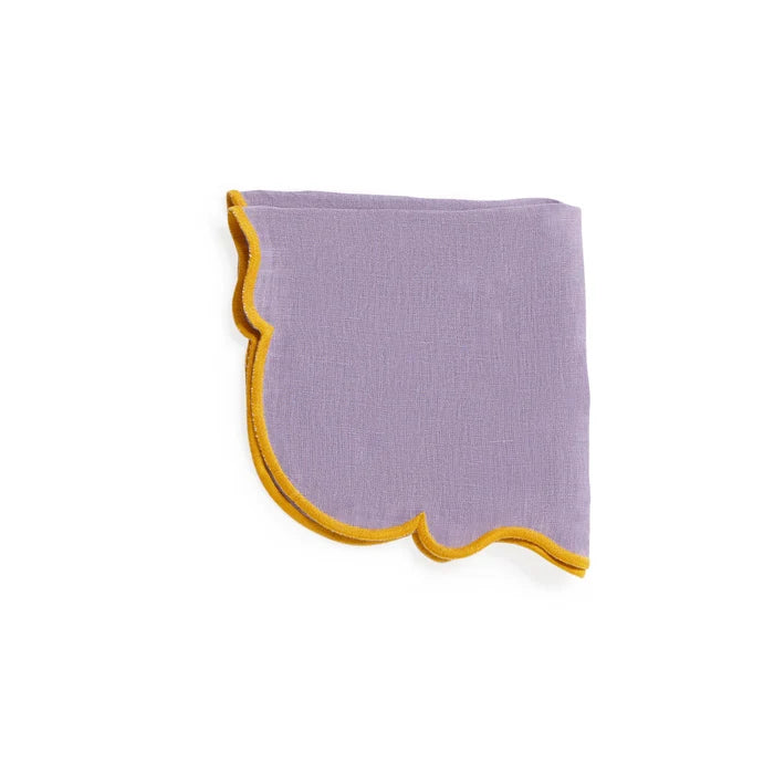 SET 2 NAPKIN LILAC 45X45 OCRA RIM