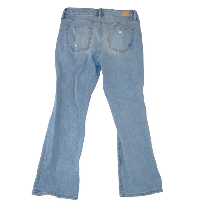 Seven7 Womens Light Wash Distressed Bootcut Jeans Ripped Knee Size 42