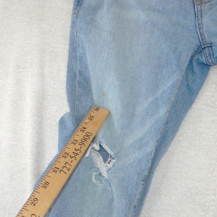 Seven7 Womens Light Wash Distressed Bootcut Jeans Ripped Knee Size 43