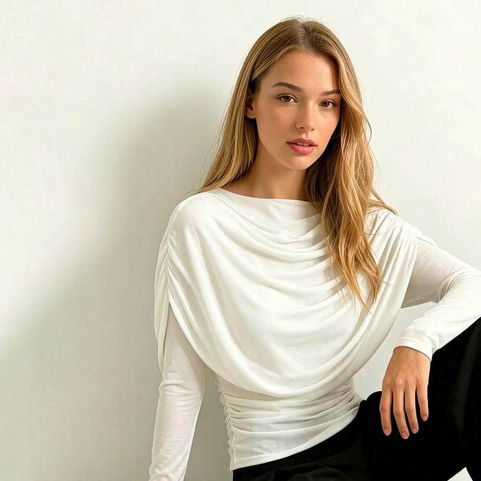 Sherry Full Sleeves Mesh Top - White