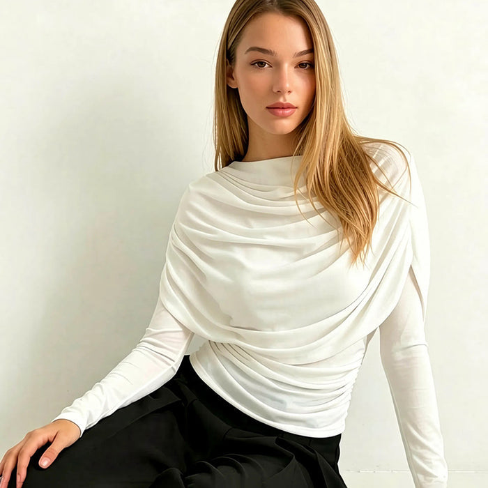 Sherry Full Sleeves Mesh Top - White