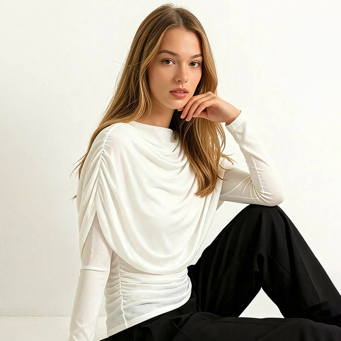 Sherry Full Sleeves Mesh Top - White