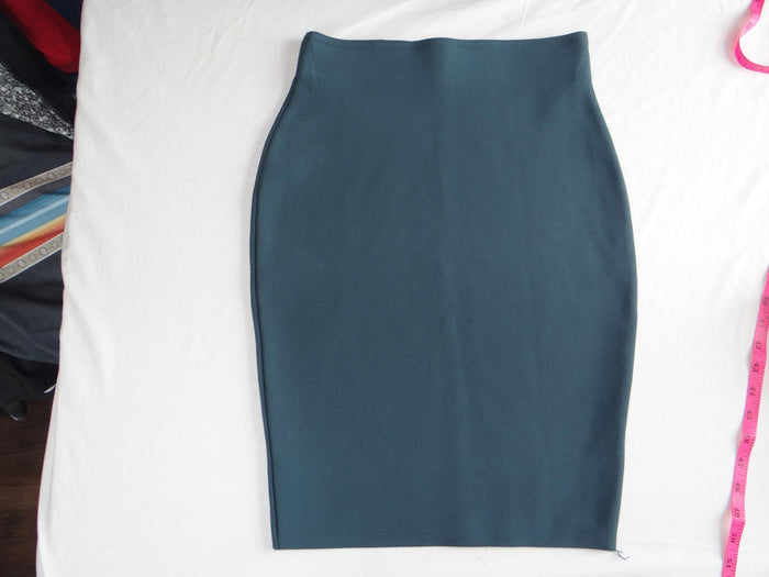 Shinesdar Women's Teal Bodycon Midi Skirt Forest Green0