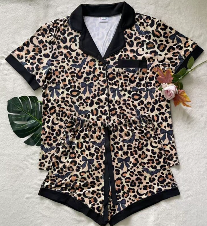 Shirley & Stone Leopard Bat PJ - PREORDER