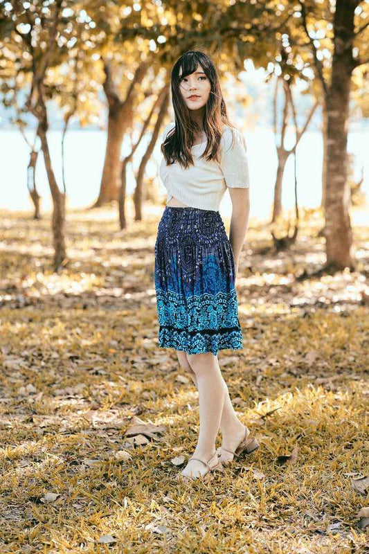 Short Mandala Boho Skirt - Lannaclothesdesign Shop