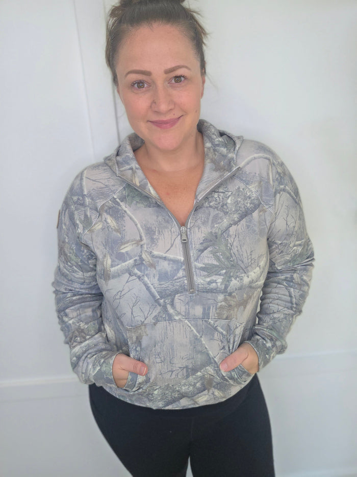 Shorter Halfzip Hoodie - Camo