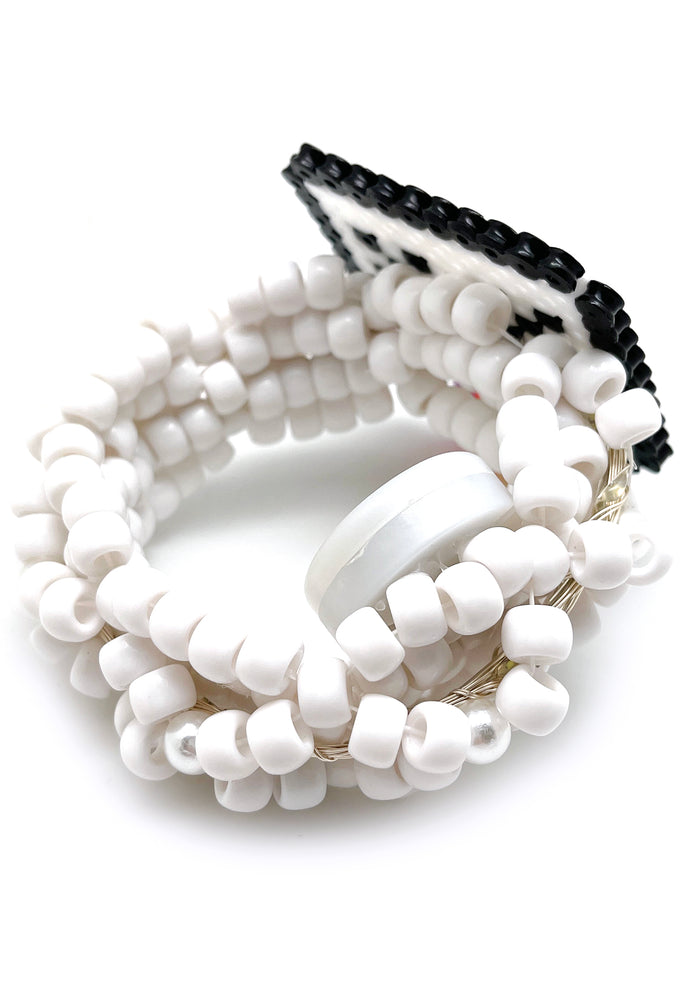 LASR Silly Emoticon Light Up Pendant Rave Kandi Bracelet — back view