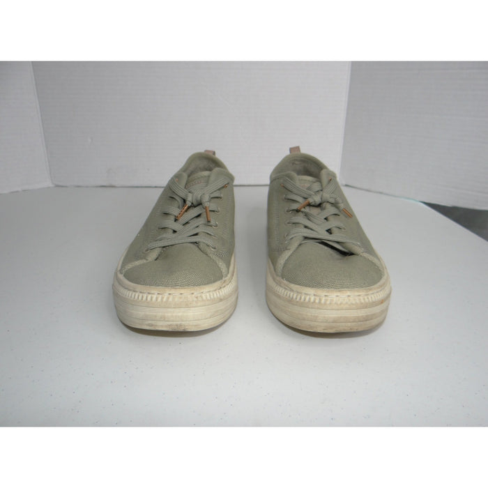 Skechers BOBS Olive Green Canvas Memory Foam Sneakers 114640 Mens 9.5 Womens 115