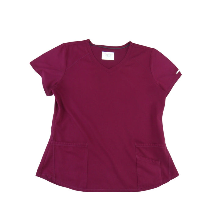 Skechers by Barco Womens XL Berry Purple V Neck Scrub Top Short Sleeve 32700