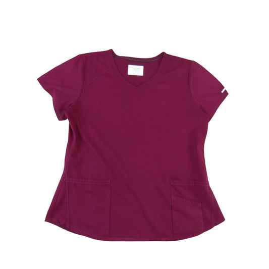 Skechers by Barco Womens XL Berry Purple V Neck Scrub Top Short Sleeve 32700