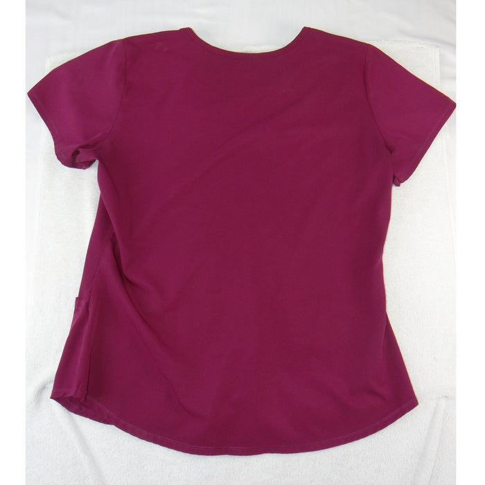 Skechers by Barco Womens XL Berry Purple V Neck Scrub Top Short Sleeve 32701