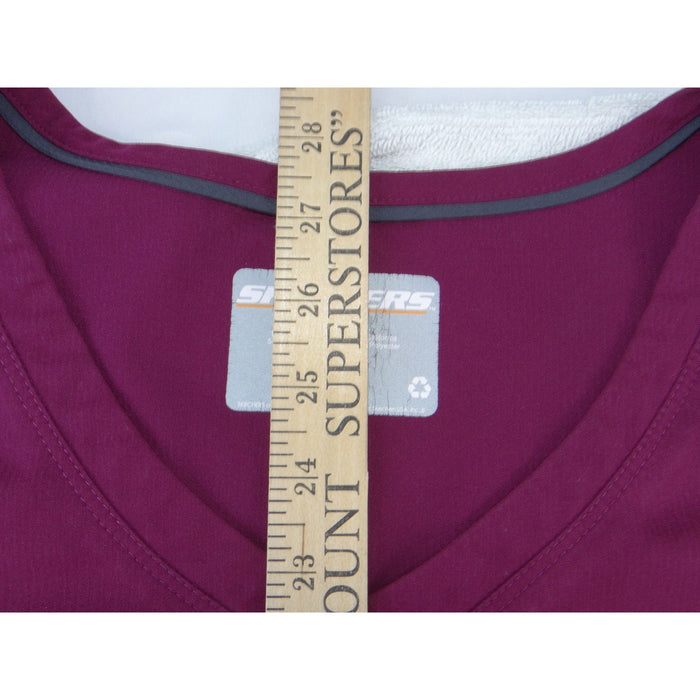 Skechers by Barco Womens XL Berry Purple V Neck Scrub Top Short Sleeve 32703