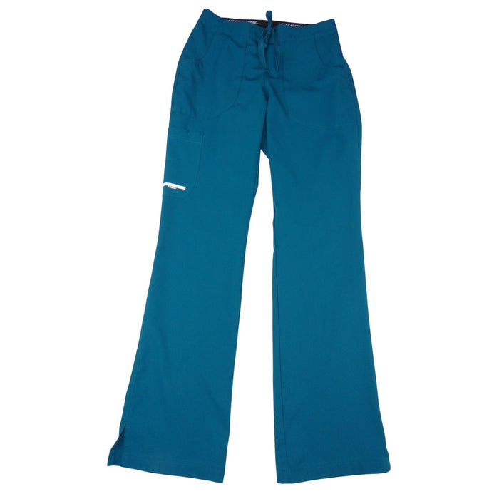 Skechers by Barco Womens XS Teal Blue Scrub Pants Elastic Drawstring Cargo 34280