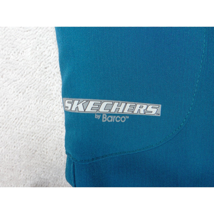 Skechers by Barco Womens XS Teal Blue Scrub Pants Elastic Drawstring Cargo 34285