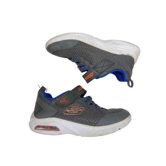 Skechers Kids 403818L Grey Blue Orange Air Cushioned Athletic Sneakers Size 130