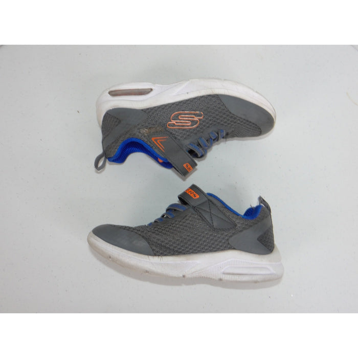 Skechers Kids 403818L Grey Blue Orange Air Cushioned Athletic Sneakers Size 131