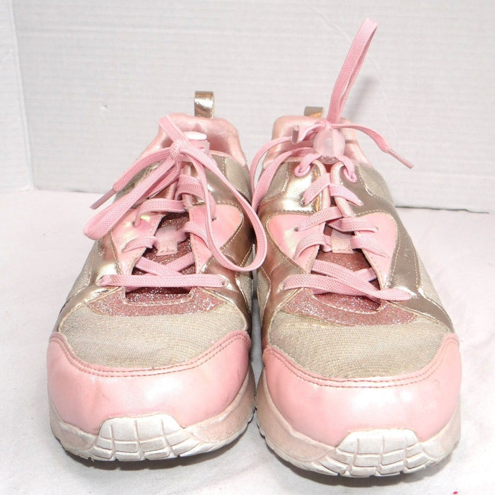 Skechers Kids Girls Sneakers Pink Gold Glitter Memory Foam Size 54