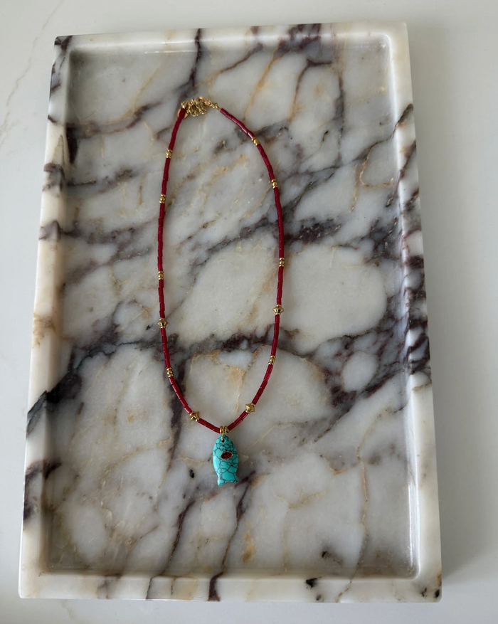 Sloane Necklace - Blue Fish