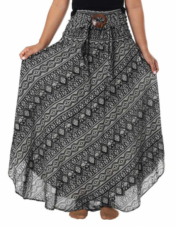 SMALL ELEPHANT PRINT MAXI SKIRT - Lannaclothesdesign Shop
