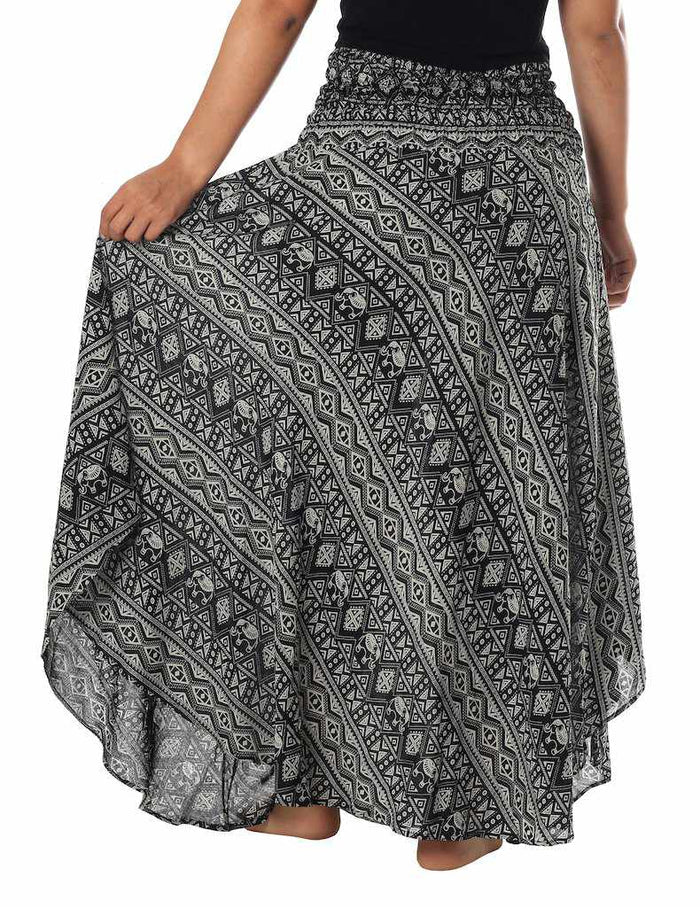 SMALL ELEPHANT PRINT MAXI SKIRT - Lannaclothesdesign Shop