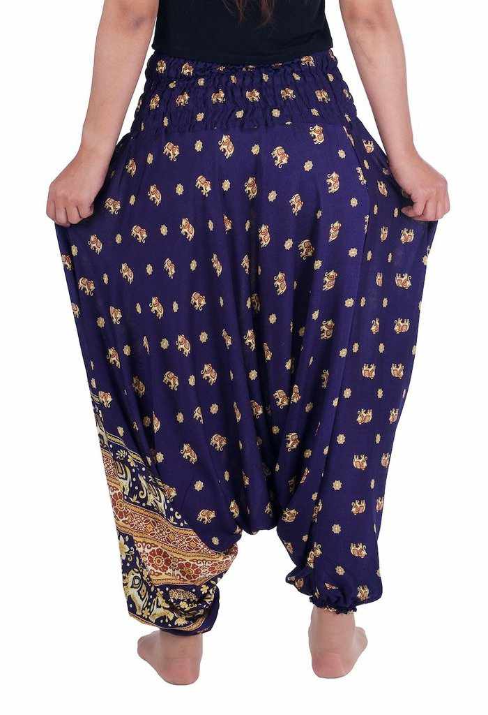 Small Gold Elephant Harem Pants - Lannaclothesdesign Shop