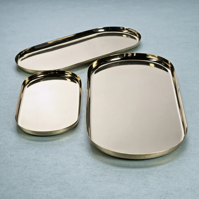 SMALL-PARK LANE VERSATILE OVAL TRAY GOLD 9.5