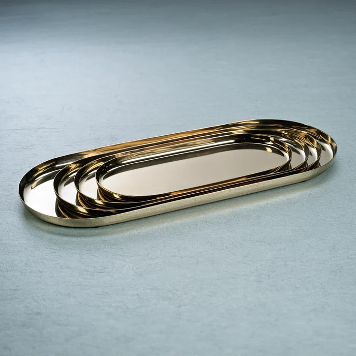 SMALL-PARK LANE VERSATILE OVAL TRAY GOLD 9.5