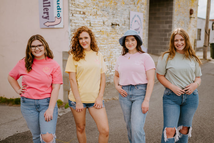 Smiley Face ~ 4 colors {Embroidered Comfort Colors}