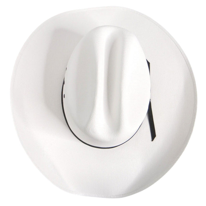 Smithbilt White Straw Cowboy Hat Cattleman Crease Wide Brim Western Hat 21824