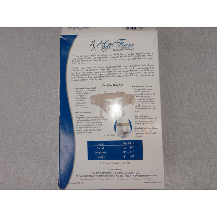 Soft Form Hernia Belt Large Beige Inguinal Support FLA Orthopedics 67 350 NEW1