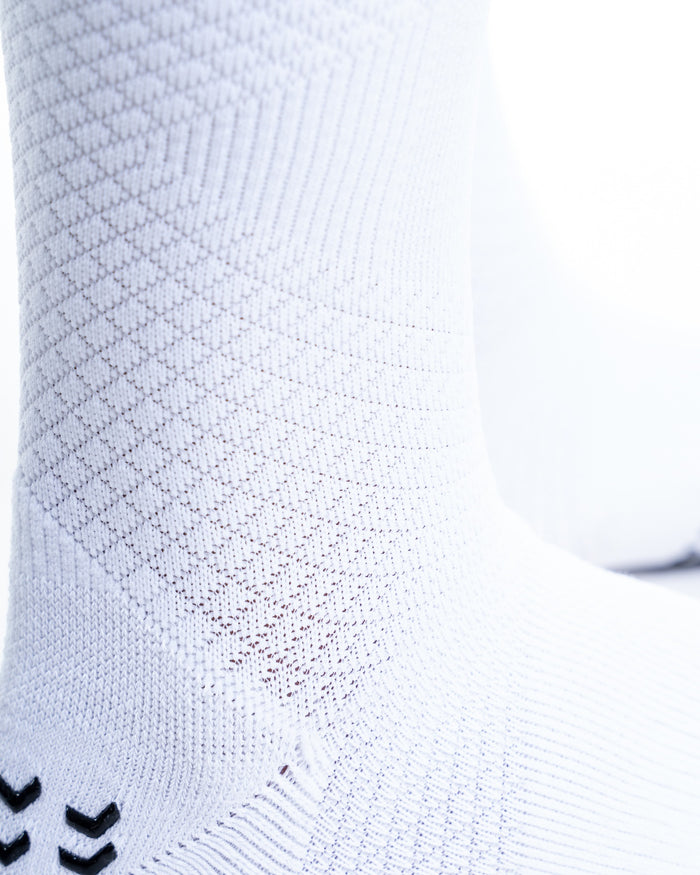 SOXPro Ankle Support bianca - dettaglio grip su tallone e caviglia