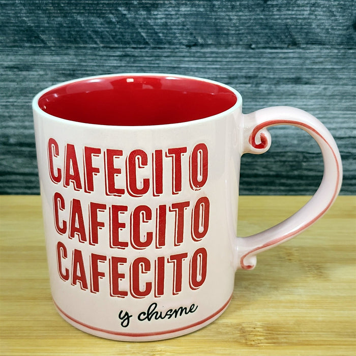 Spanish Coffee Mug Cafecito y Chisme - Coffee & Gossip - Pink Cup by Blue Sky