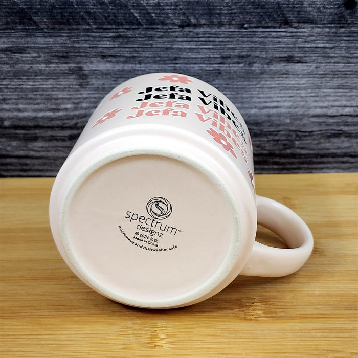 Spanish Coffee Mug Jefa Vibes- Throw Vibes- Retro Tea Cup Blue Sky Ceramic