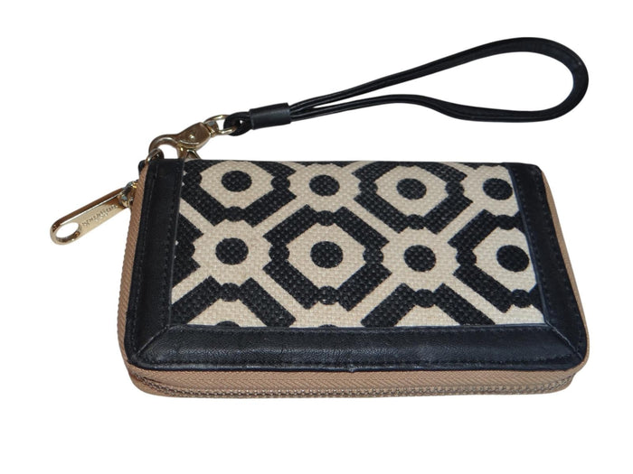 Sparrow Design Wristlet Wallet   Stylish Black and Cream Purse4