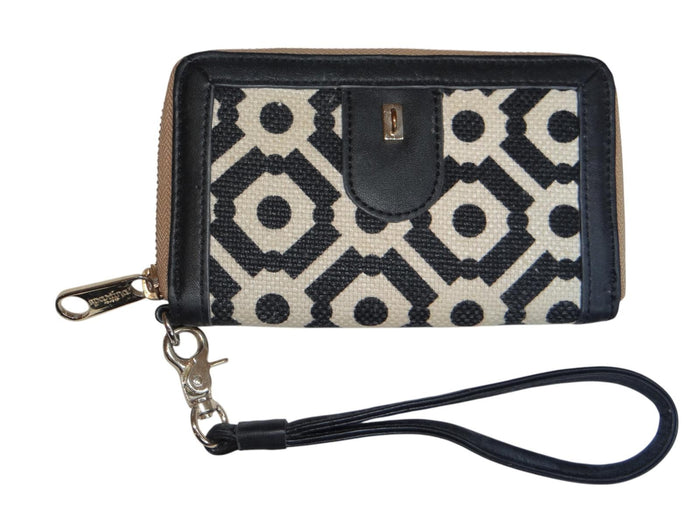 Sparrow Design Wristlet Wallet   Stylish Black and Cream Purse5