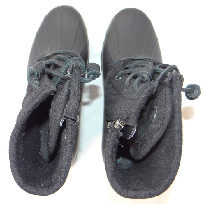 Sperry Saltwater Quilted Cable Knit Duck Boots Black Womens 8.5 M STS971834