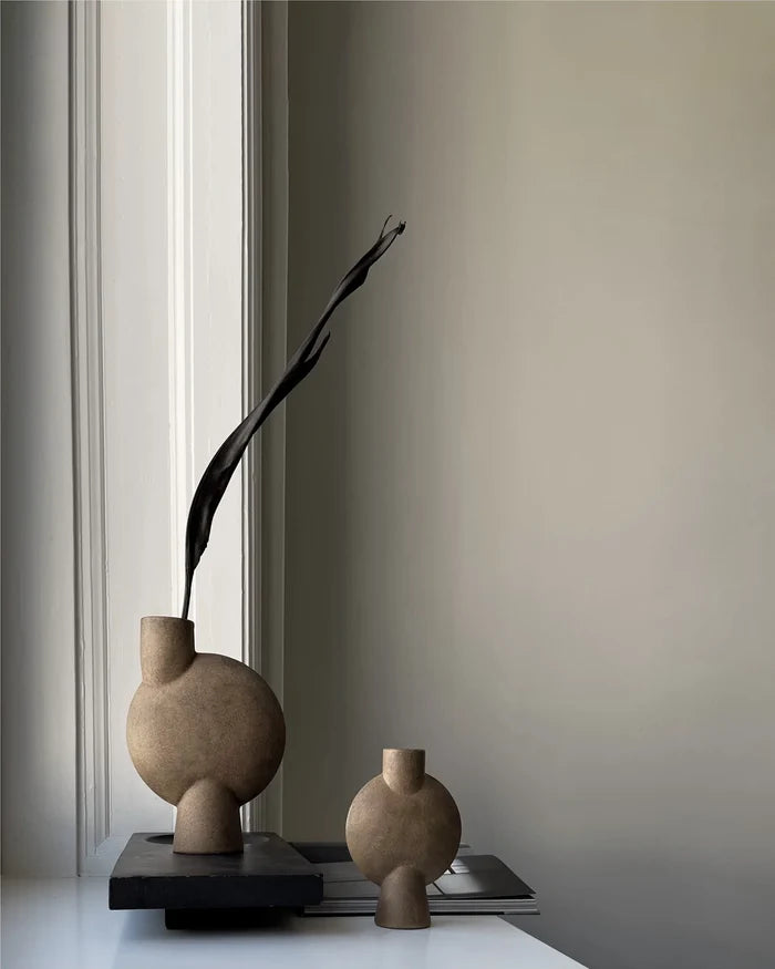 SPHERE VASE BUBL, MEDIO - OCHER