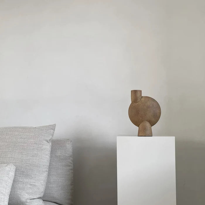 SPHERE VASE BUBL, MEDIO - OCHER