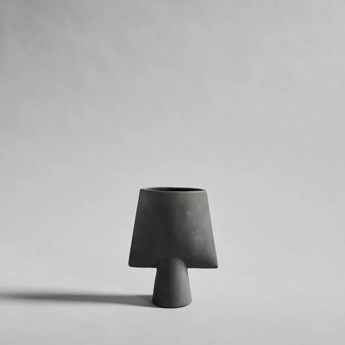 SPHERE VASE SQUARE, MINI - DARK GREY