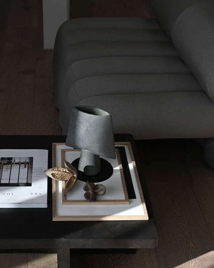 SPHERE VASE SQUARE, MINI - DARK GREY