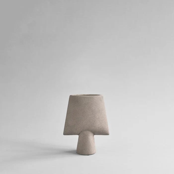 SPHERE VASE SQUARE, MINI - TAUPE