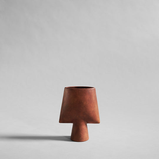 SPHERE VASE SQUARE, MINI - TERRACOTTA