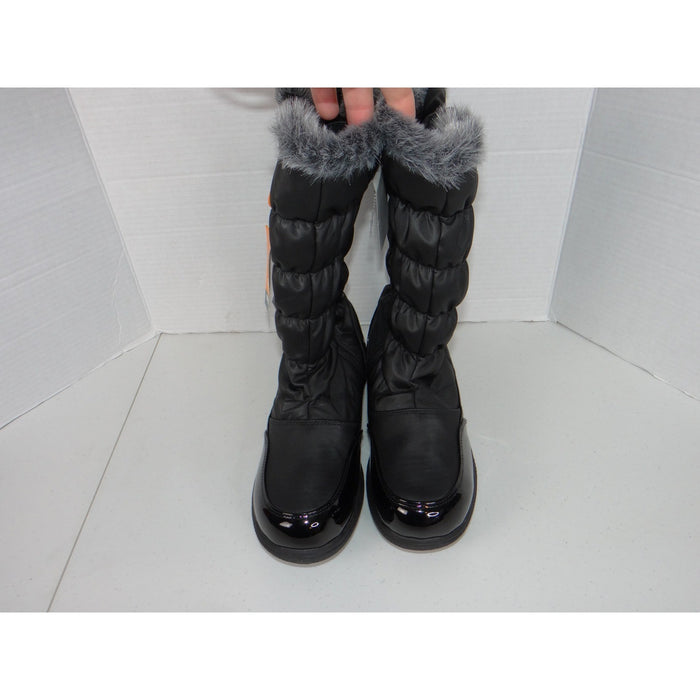 Sporto Eco System Womens Black Quilted Faux Fur Trim Winter Boots Size 10 NEW6